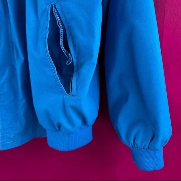 Vintage 80s/90s Men's‎ XL Blue Bomber Jacket Classic Grandpa Streetwear Haband - Picture 11 of 16